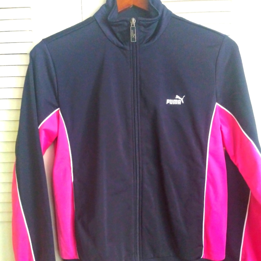 Women's Puma Track Jacket Navy/Pink Medium
